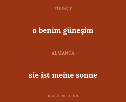 o benim güneşim - sie ist meine sonne