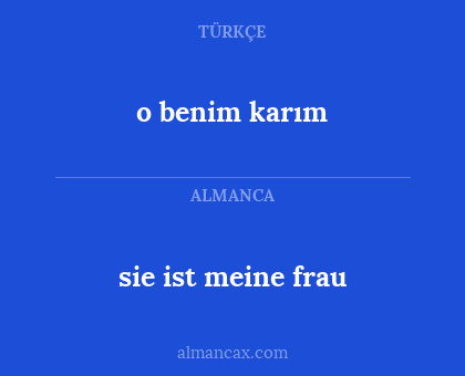 o benim karım - sie ist meine frau