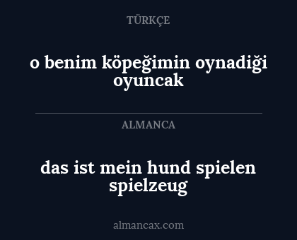 das ist mein hund spielen spielzeug - o benim köpeğimin oynadiği oyuncak