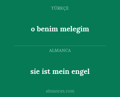 o benim melegim - sie ist mein engel