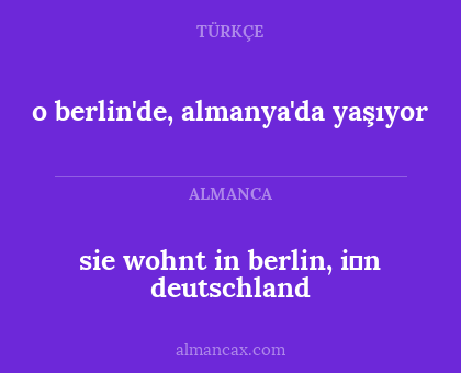 sie wohnt in berlin, i̇n deutschland - o berlin'de, almanya'da yaşıyor
