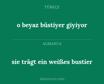 sie trägt ein weißes bustier - o beyaz büstiyer giyiyor