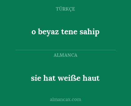 o beyaz tene sahip - sie hat weiße haut