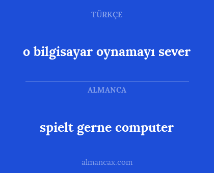 spielt gerne computer - o bilgisayar oynamayı sever