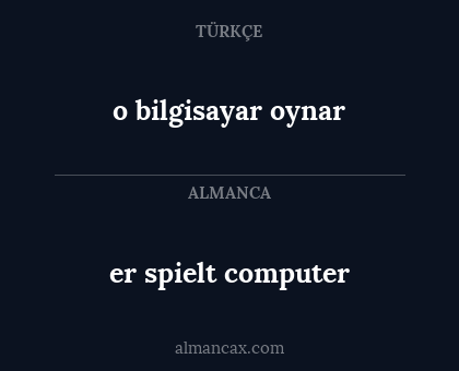er spielt computer - o bilgisayar oynar