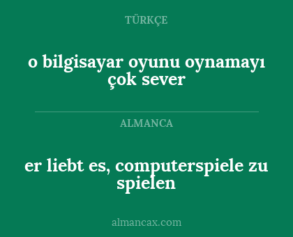 er liebt es, computerspiele zu spielen - o bilgisayar oyunu oynamayı çok sever