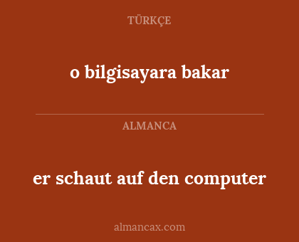 er schaut auf den computer - o bilgisayara bakar