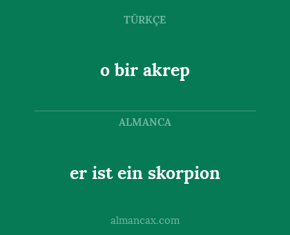 o bir akrep - er ist ein skorpion