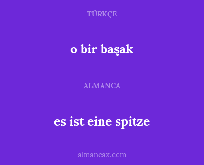 es ist eine spitze - o bir başak