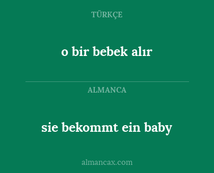sie bekommt ein baby - o bir bebek alır