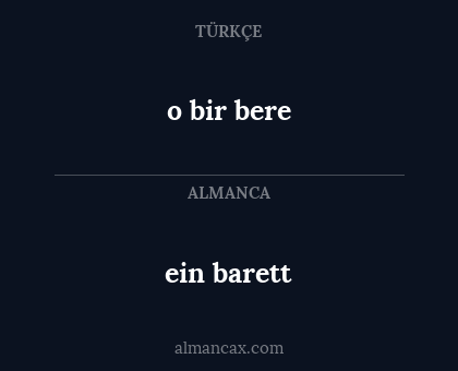ein barett - o bir bere