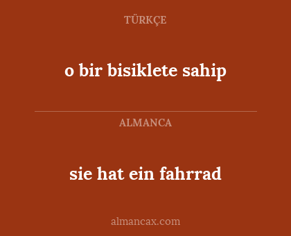 sie hat ein fahrrad - o bir bisiklete sahip