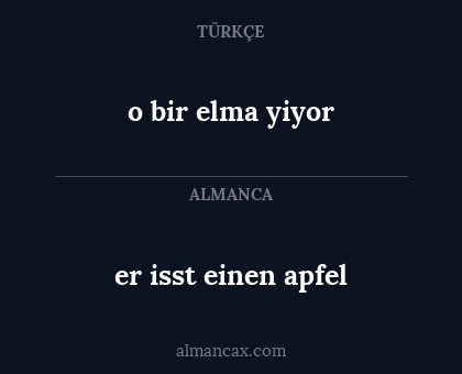 o bir elma yiyor - er isst einen apfel