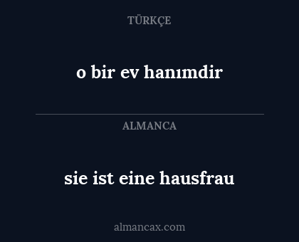 sie ist eine hausfrau - o bir ev hanımdir