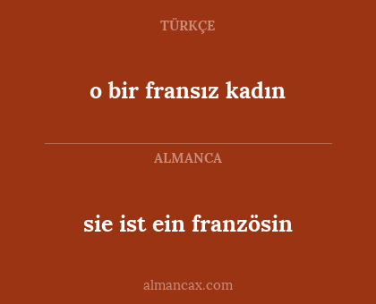 sie ist ein französin - o bir fransız kadın