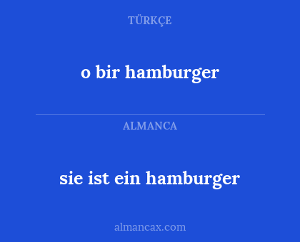 o bir hamburger - sie ist ein hamburger