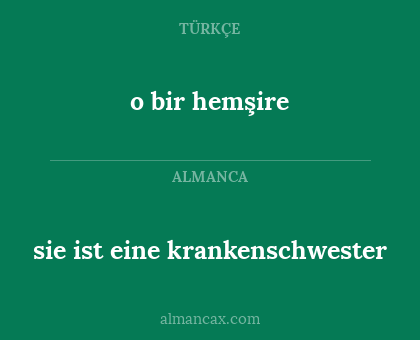 sie ist eine krankenschwester - o bir hemşire