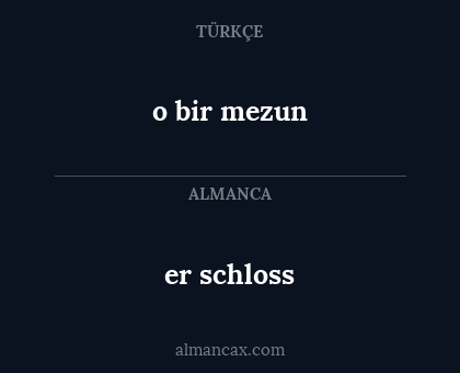 er schloss - o bir mezun