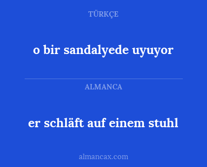 er schläft auf einem stuhl - o bir sandalyede uyuyor