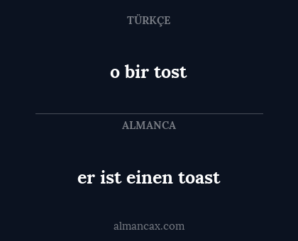 o bir tost - er ist einen toast