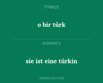 sie ist eine türkin - o bir türk