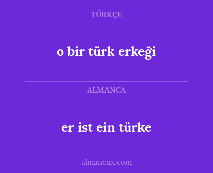 o bir türk erkeği - er ist ein türke