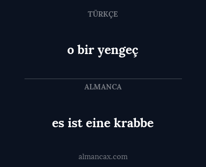 es ist eine krabbe - o bir yengeç