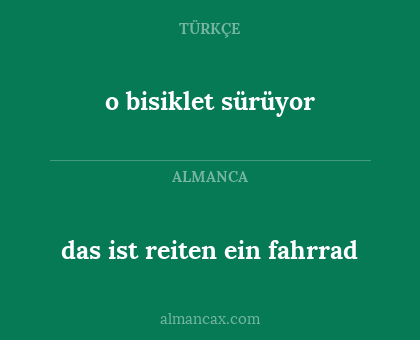 o bisiklet sürüyor - das ist reiten ein fahrrad
