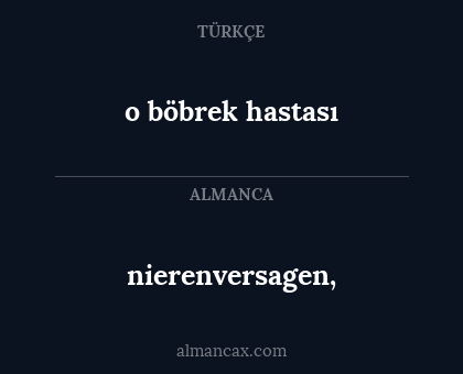 o böbrek hastası - nierenversagen,