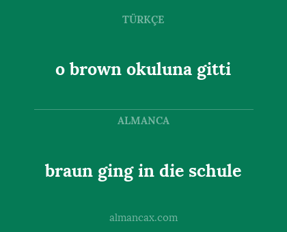 o brown okuluna gitti - braun ging in die schule