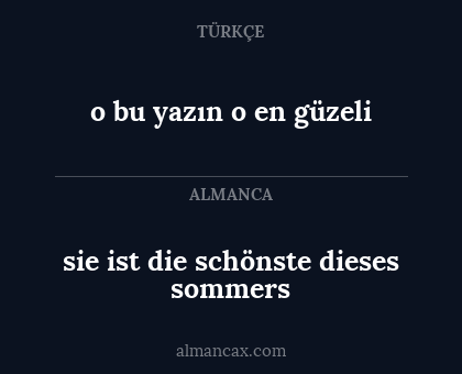 sie ist die schönste dieses sommers - o bu yazın o en güzeli