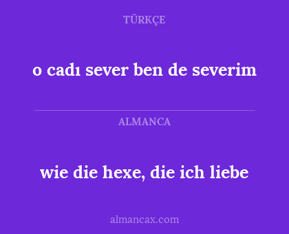 o cadı sever ben de severim - wie die hexe, die ich liebe