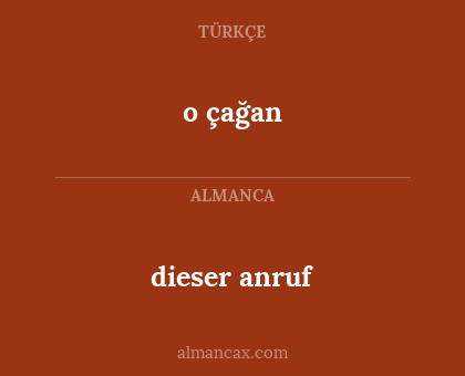o çağan - dieser anruf