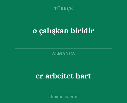 o çalışkan biridir - er arbeitet hart