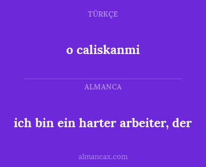 o caliskanmi - ich bin ein harter arbeiter, der
