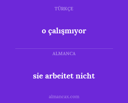sie arbeitet nicht - o çalışmıyor