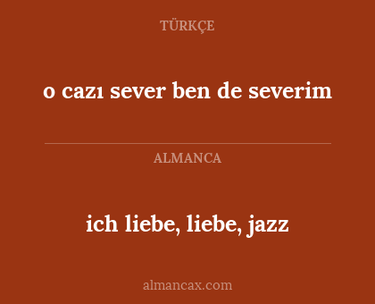 ich liebe, liebe, jazz - o cazı sever ben de severim