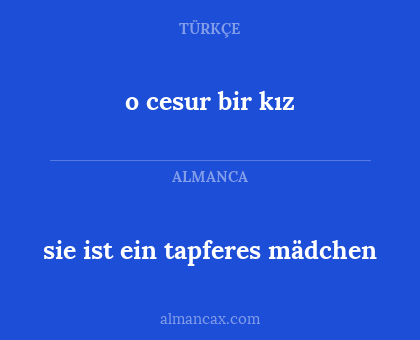 sie ist ein tapferes mädchen - o cesur bir kız