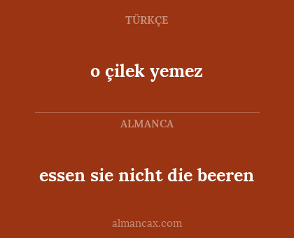 o çilek yemez - essen sie nicht die beeren