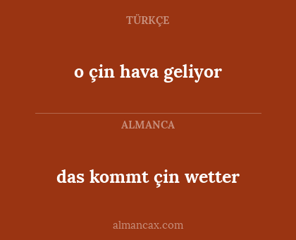 das kommt çin wetter - o çin hava geliyor