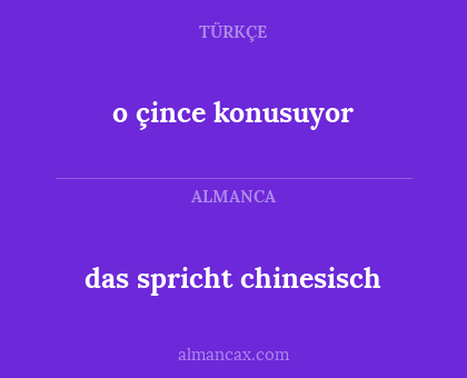 das spricht chinesisch - o çince konusuyor