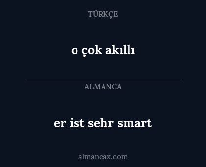 o çok akıllı - er ist sehr smart