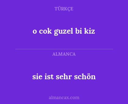 o cok guzel bi kiz - sie ist sehr schön
