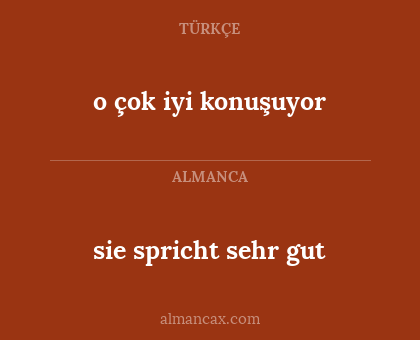 sie spricht sehr gut - o çok iyi konuşuyor