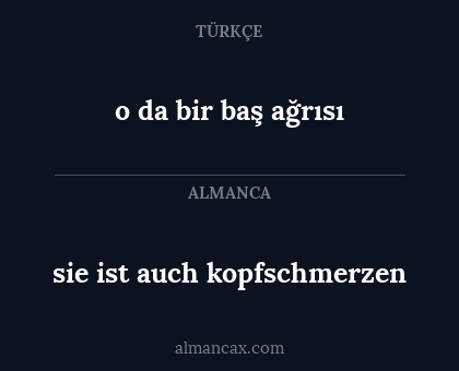 sie ist auch kopfschmerzen - o da bir baş ağrısı