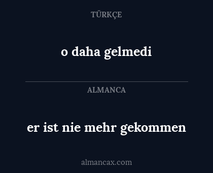 er ist nie mehr gekommen - o daha gelmedi