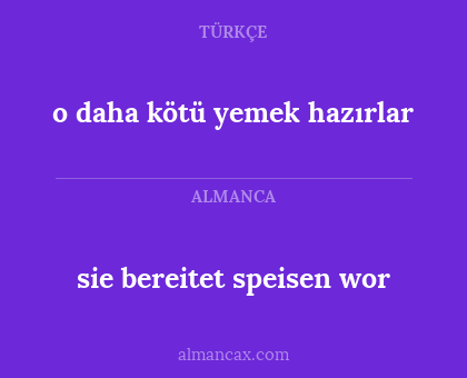 o daha kötü yemek hazırlar - sie bereitet speisen wor