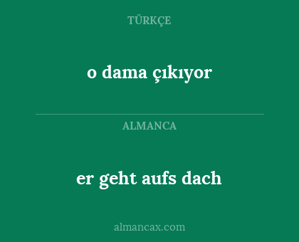 er geht aufs dach - o dama çıkıyor