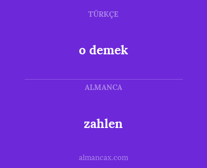 zahlen - o demek