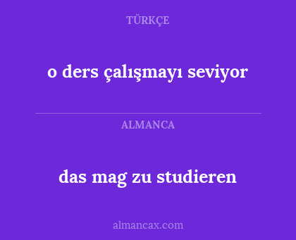 das mag zu studieren - o ders çalışmayı seviyor